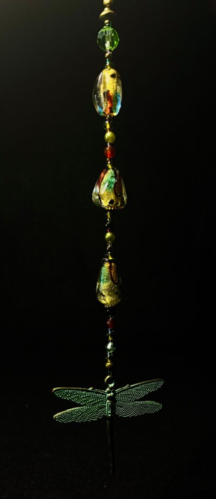 Crystal Lamp Work Dragonfly Ornament by Nancy Leicht