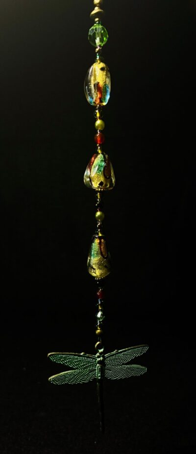 Crystal Lamp Work Dragonfly Ornament by Nancy Leicht