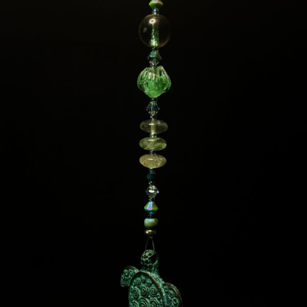 Fluorite Discs, Copper Turtle Ornament by Nancy Leicht