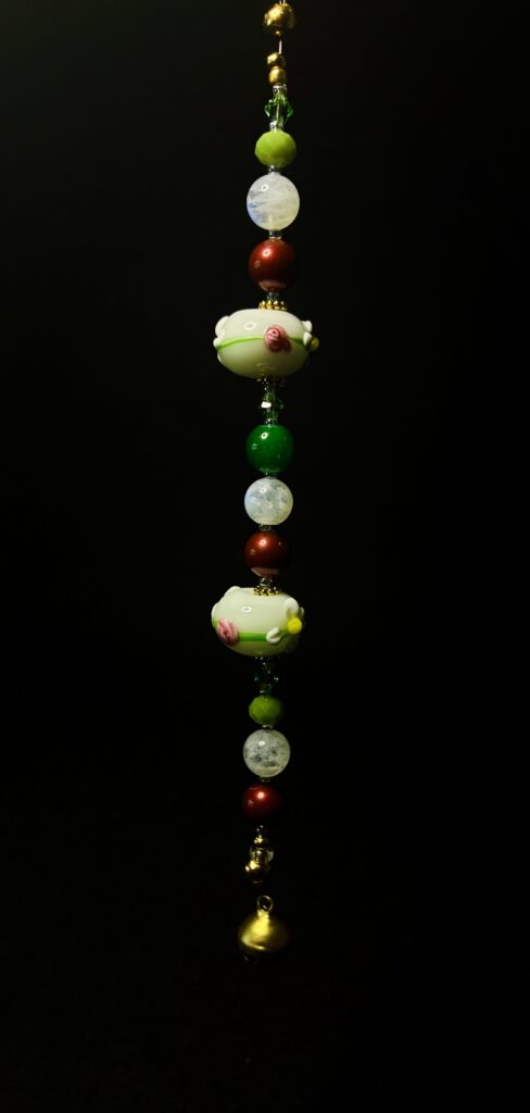 Glass Beads Moonstone Ornament by Nancy Leicht
