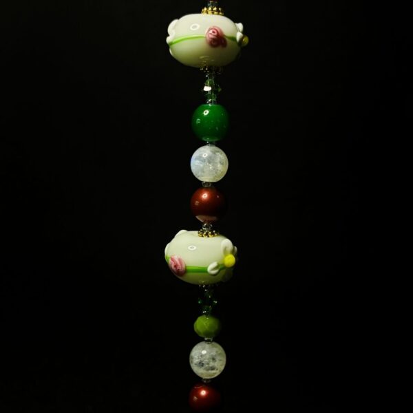 Glass Beads Moonstone Ornament by Nancy Leicht