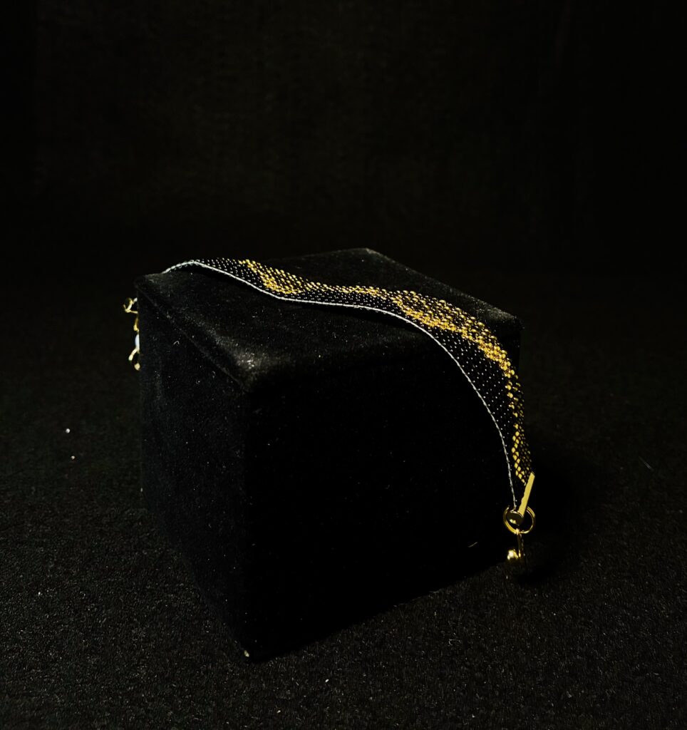 THE WAVE Black, Gold, and Mixed Gold/Black Muyiki Seed Beads by Nancy Leicht