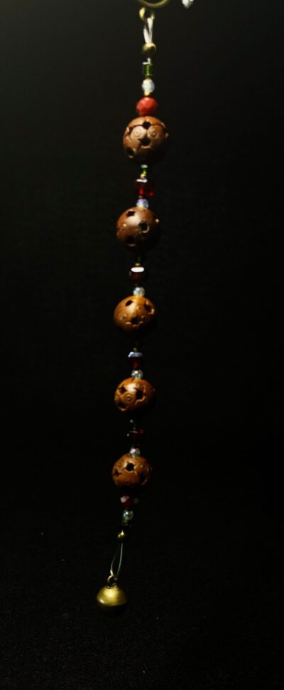 Wood Bead Crystal Ornament by Nancy Leicht