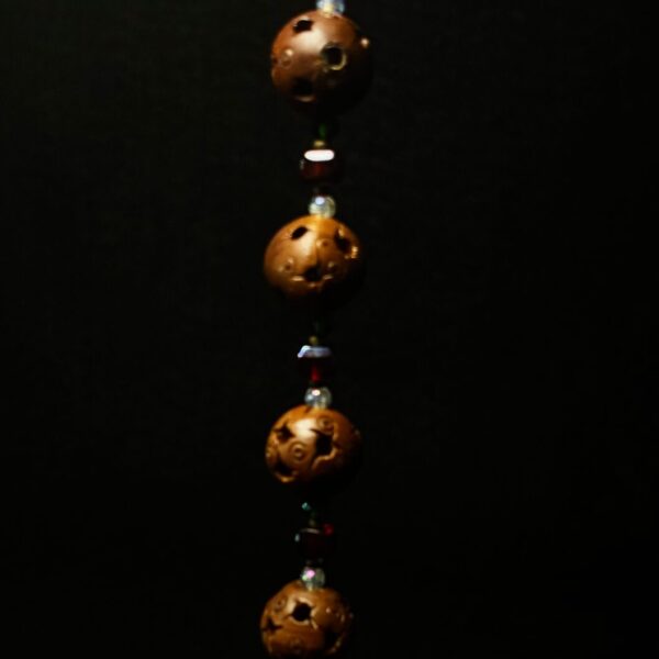 Wood Bead Crystal Ornament by Nancy Leicht