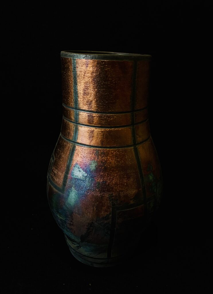 Large Raku Vase by Sharon Penchina