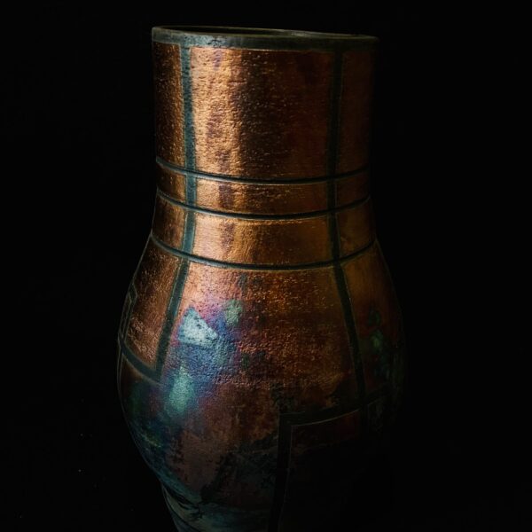 Large Raku Vase by Sharon Penchina