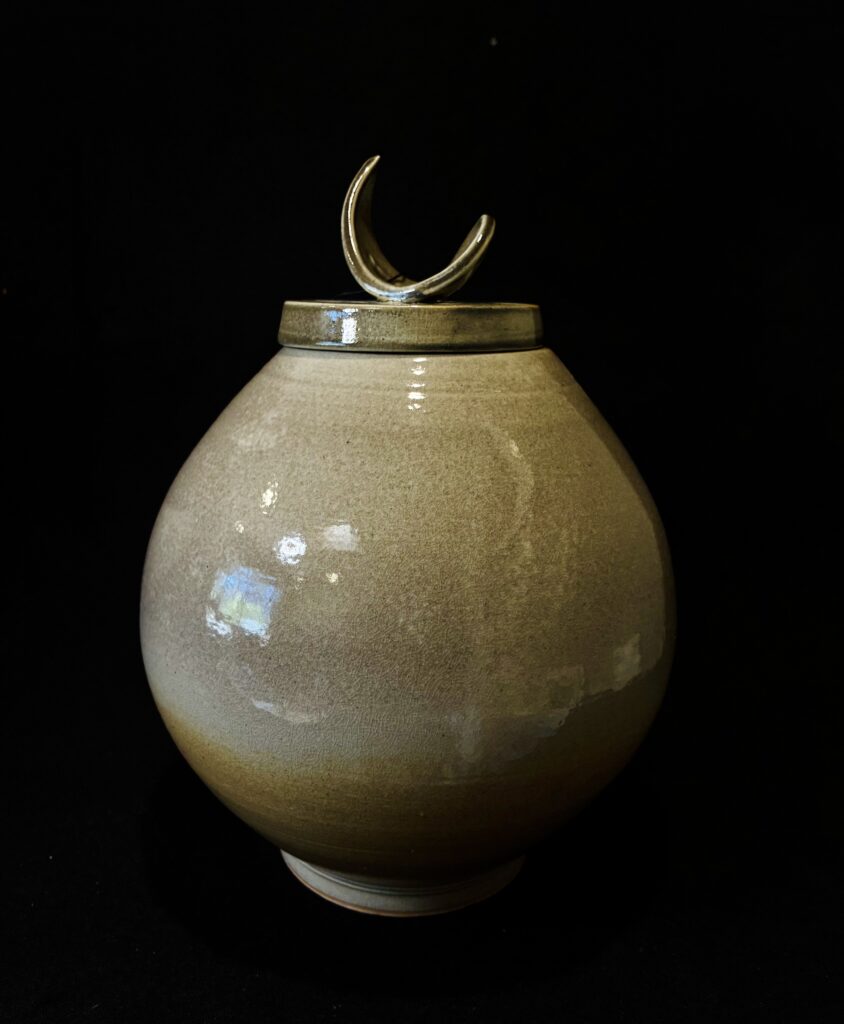Large Shino Moon Wish Jar by Sharon Penchina