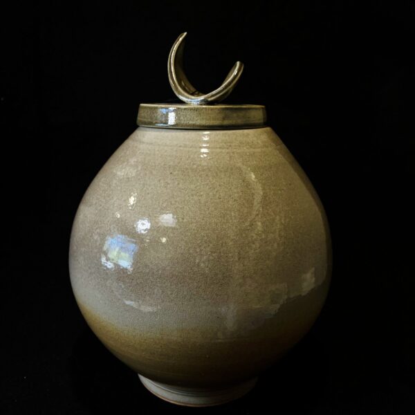 Large Shino Moon Wish Jar by Sharon Penchina